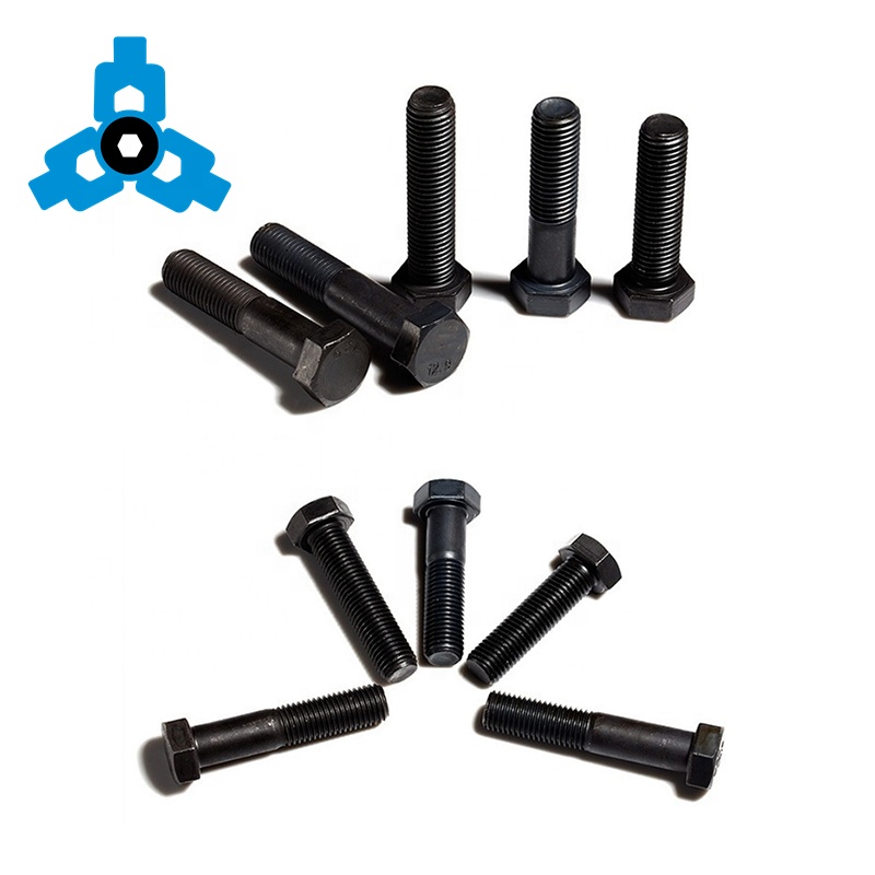 DIN933 Hex Head Bolt Black Carbon Steel OEM Stock Support