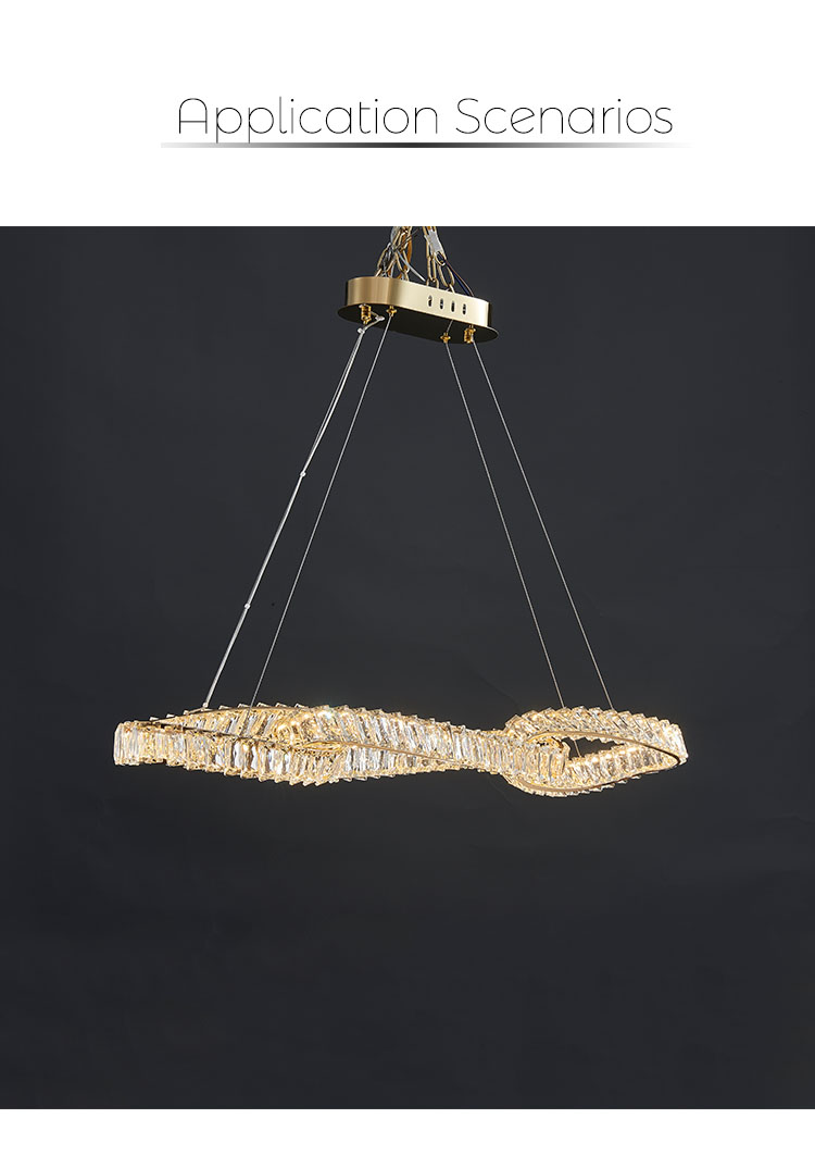 these three chain rings shape stainless steel crystal chandeliers are a blend of durability, elegance, and modern design. these three chain rings shape stainless steel crystal chandeliers are a blend of durability, elegance, and modern design.