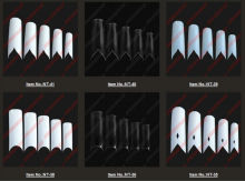 2014 New 500pcs Clear half artificial nail tip Ultra-thin Transparent ,500 pcs V Nail Tips+10 different Sizes,