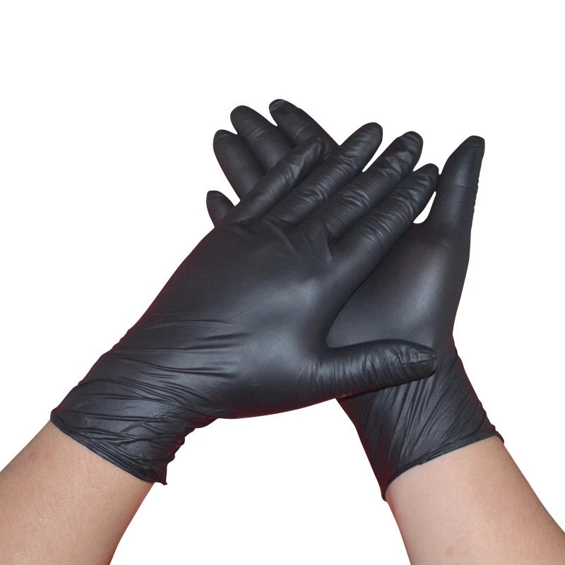 Tattoo Hair Salon Use Black Nitrile Gloves