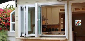 Soundproof double-sided window: aluminum folding window
