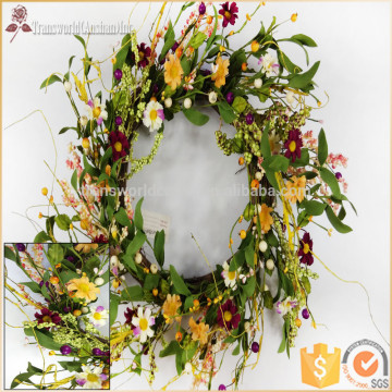 decorated wreath, artificial flower for wreath, spring door wreaths