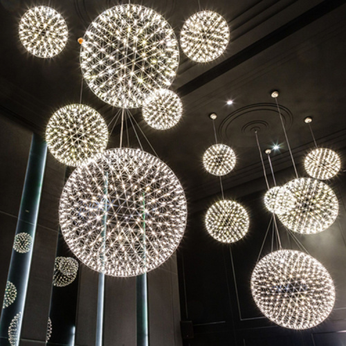 Big banquet lobby metal circle pendant light