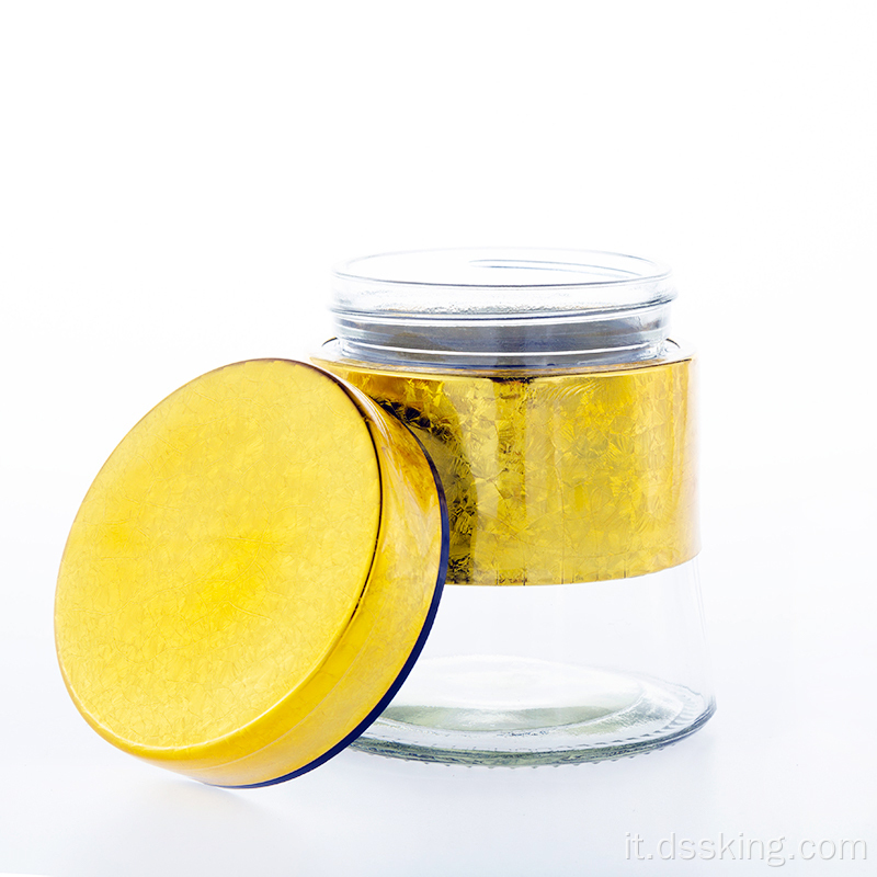 Gold Ice Spice Jar Jar Jar Bottle in vetro Bottiglia da 800 ml di plastica grande set di barattoli da cucina a casa