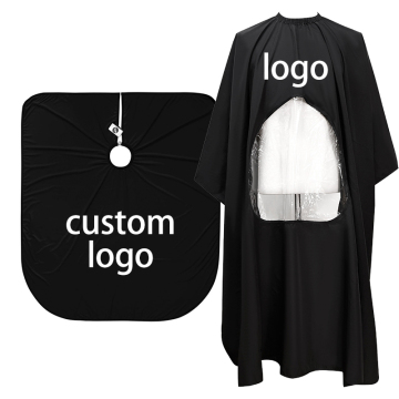 Customized Color Hairdresser Cape with Transparent Window