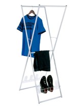 Storage Folding Clothes Rack With Pan And Shoe Rack