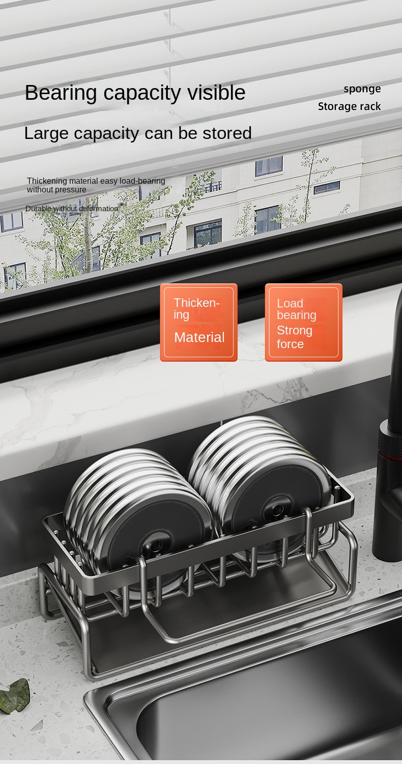 Çift Tutucu Karbon Çelik Lavabo Rafı Double Holder Carbon Steel Sink Rack