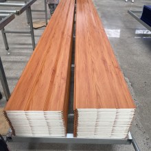 Orange Wood Grain Grooved Metal Carved Panel