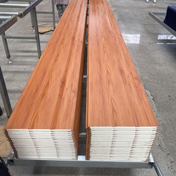 Orange Wood Grain Grooved Metal Carved Panel