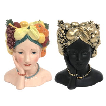 Factory Price Creative Human Face Vase - African Girl Design for Home Decor