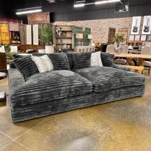 Corduroy Fabric Loveseat: Modern Chaise Lounge Cinema Sleeper Sofa for Living Room