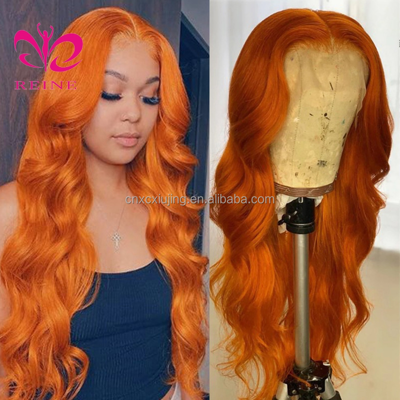 New design Body wave lace frontal wig REINE ombre color body wave hair lace front wig with baby hair double drawn human hair wig