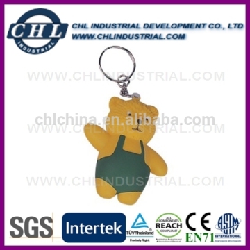 Promotional anti PU stress bear keychain