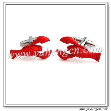 YH-344R Novelty Red Lobster Cufflinks,Bulk Cufflinks