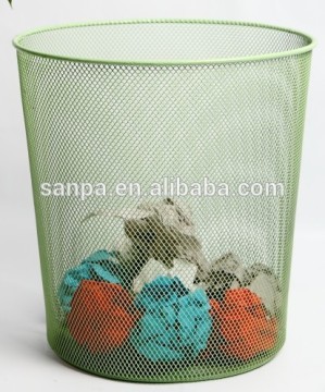 Hangzhou Metal Mesh Round Wastepaper Basket/ Rubbish Bin