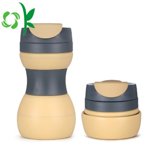 Taza plegable libre de BPA de calidad superior del silicón a prueba de fugas