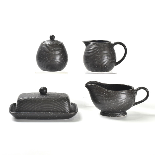 Amazon Ceramic Dinner Set Teller mattes schwarzes Geschirr