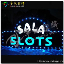 flashing advertising sign spinning casino sign