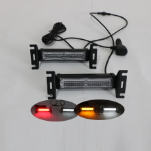 12V LED Emergency Strobe Light - Amber & White Windshield Warning Light Bar