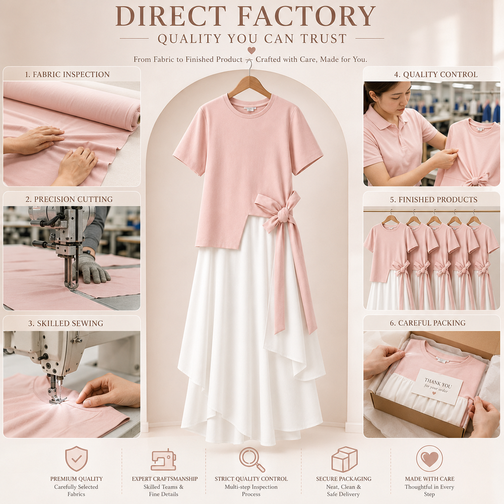 Хлопковая униформа с завязками по бокам и разделенным подолом Cotton Side Tie Split Hem Uniform