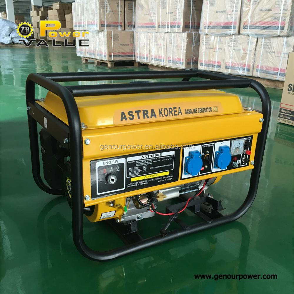 ASTRA Comax AST3700 with Top Quality Gasoline Generator KOREA AC Single Phase 2.0/2.5KW 3000/3600RPM 8.0A/12V 50/60HZ CN;ZHE