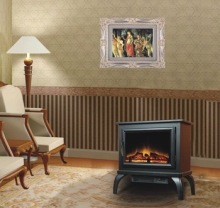 cast iron wood burning fireplace