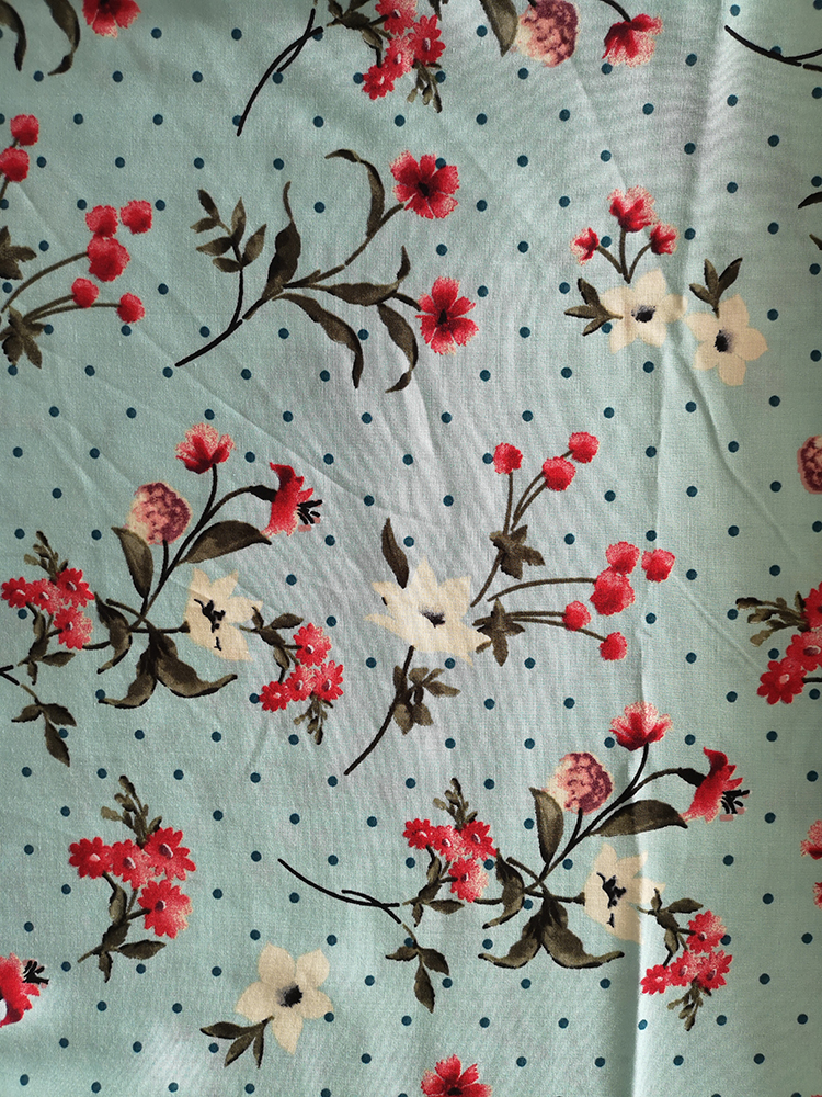 Dots Flower Rayon Challis 30S Light Printing Fabric