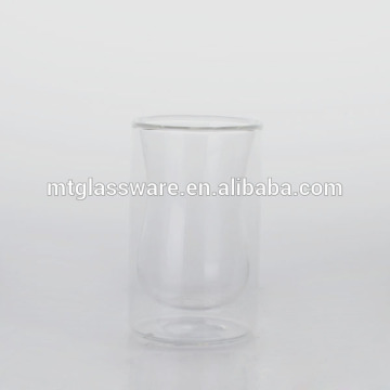 wholesale 3.3oz heat resistance double wall cordial shot glass
