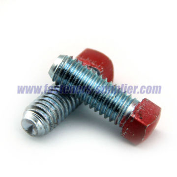 Carbon steel zinc plated set screws with flat point