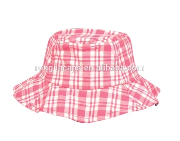 Fashion cotton checks bucket hat