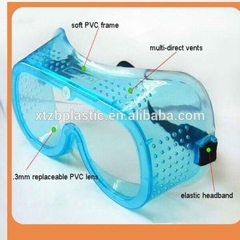 100% PVC frame eye protection safety goggles multiple safety goggles