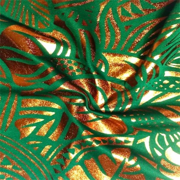 Polyester Spandex Lycra Stretch Foil Foil Print Knitting Fabrics