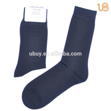 100% silk black solid color sock for men