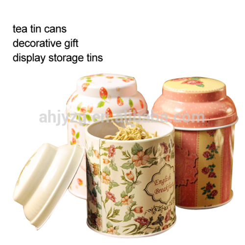 CMYK printed metal tea tins/wholesale tea packaging boxes