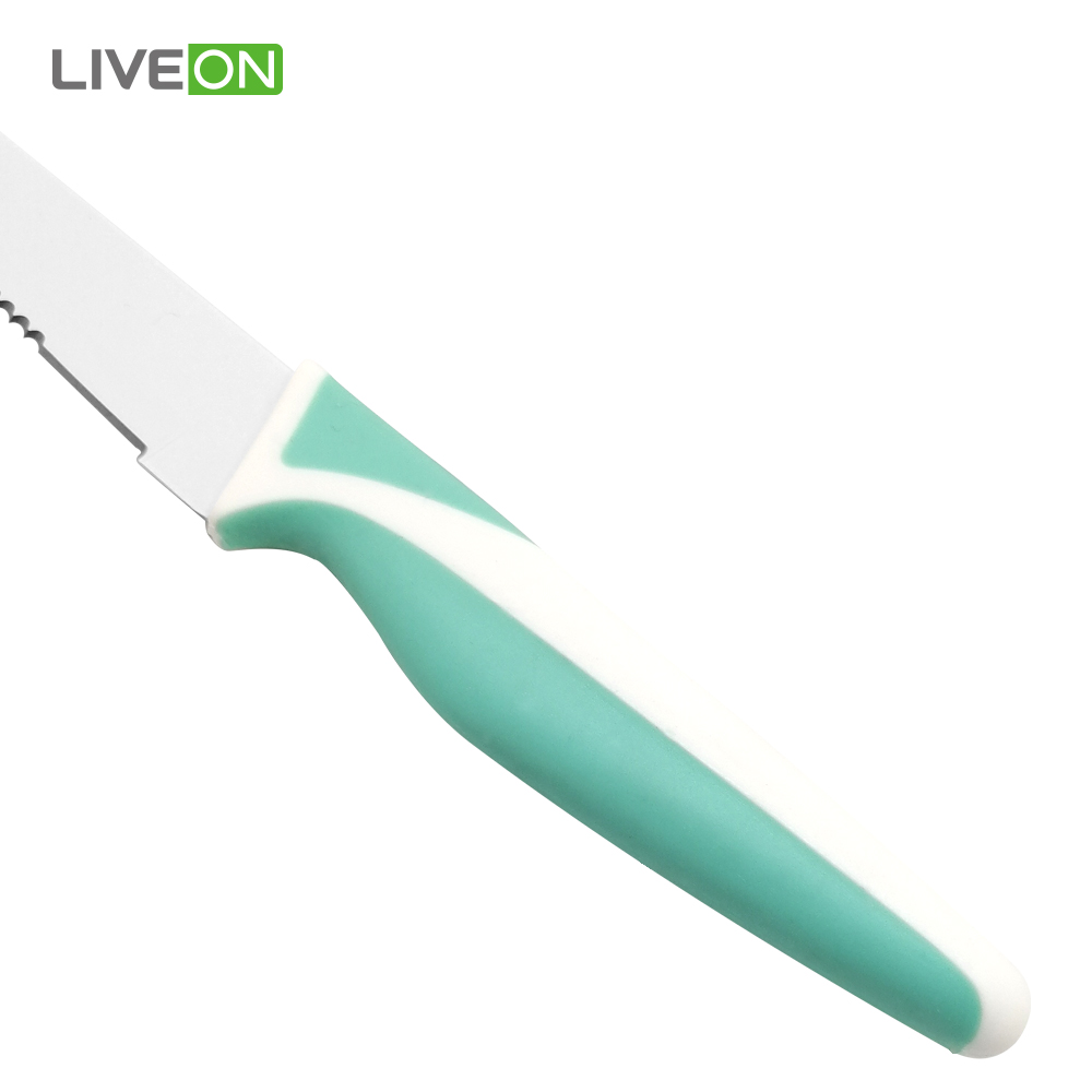 Colored Plastic PP Handle Serrated Steak Knife