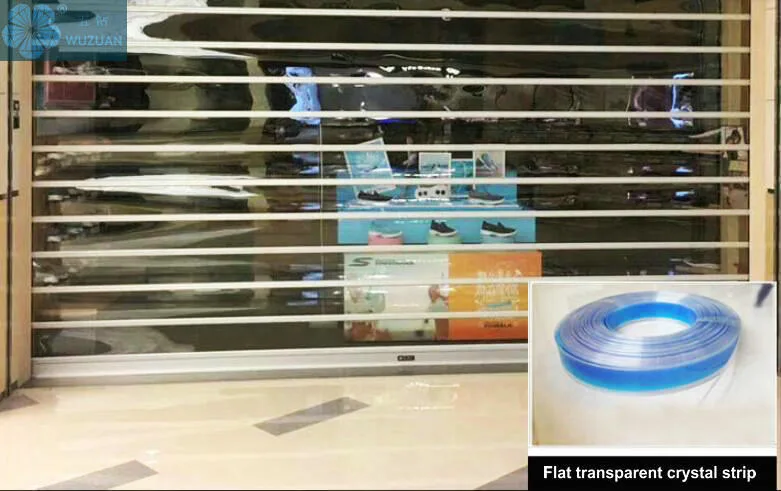 Commercial Transparent PVC Material Polycarbonate Transparent Rolling Shutter Door for Mall