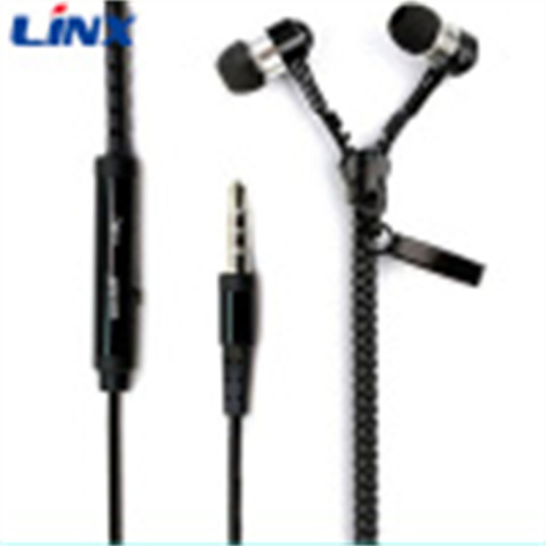 Zipper Metal Earphone Stereo Bass Running Sport Earbuds