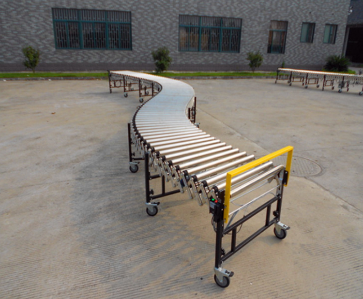 Good price electric power retractable flexible expandable roller conveyor for sale