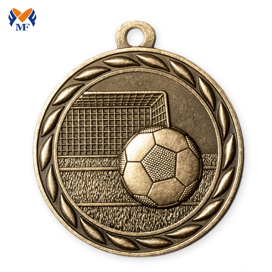 Médailles de football en bronze en argent en argent doré sportif