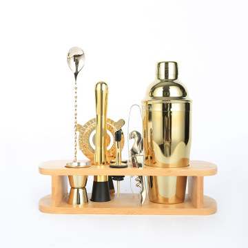 PVD Gold Stainless Steel Cocktail Shaker Set for Wedding and Bar Use