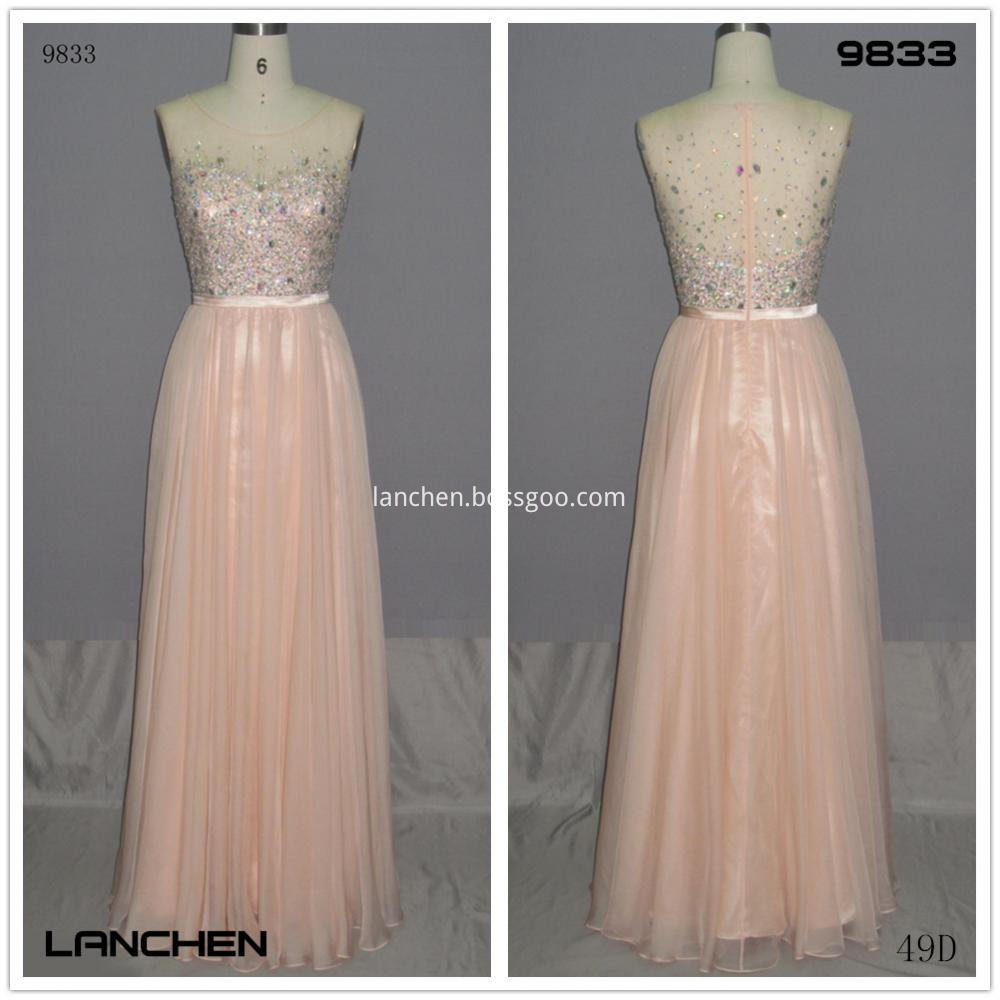 peach color prom dress