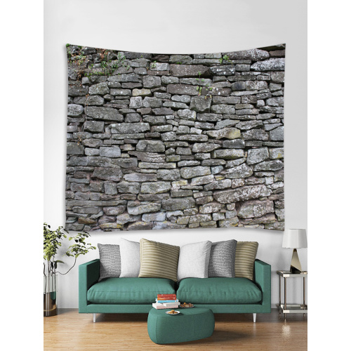 Brick Wall Tapestry Grey Stone Tapestry Wall Hanging Vintage Tapestry Polyester Print for Livingroom Bedroom Home Dorm Decor