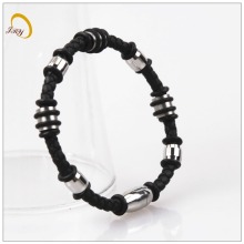 Beatiful Design Leather Bracelet With Stainless Steel Accessories