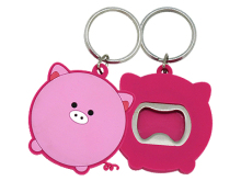 sweet style pink cute pig mode silicone wall mount bottle opener