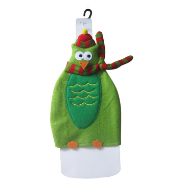 Christmas owl pattern wine bottle cover