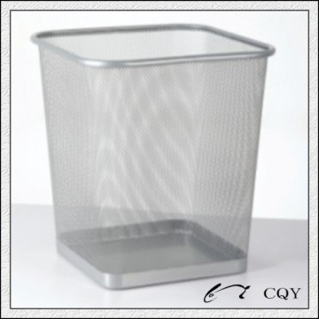 Metal mesh square trash bin