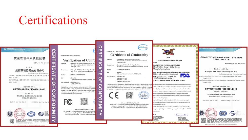 Laser Distance Sensor LiDAR Certificate