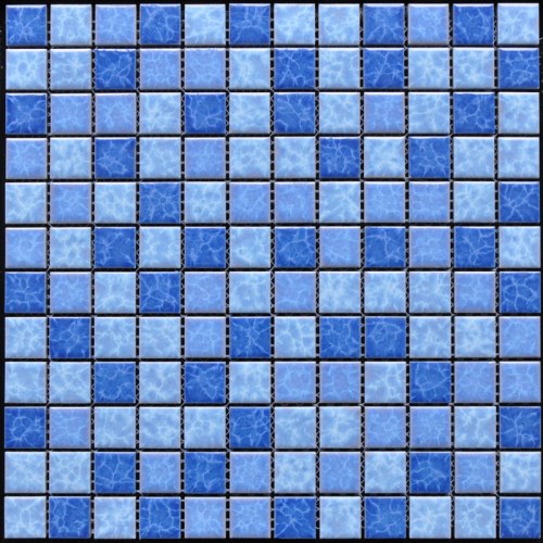 Mosaïque de porcelaine émail bleu fissuration