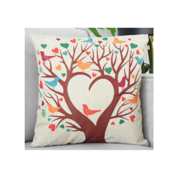 Hot sale square shape customized printed polyester linene fabric throw pillow for holiday