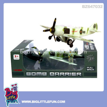 Pull back fighter plane toy with music and light